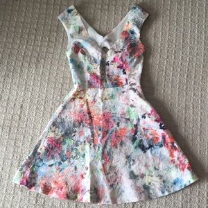 Zara Trafaluc floral abstract dress
